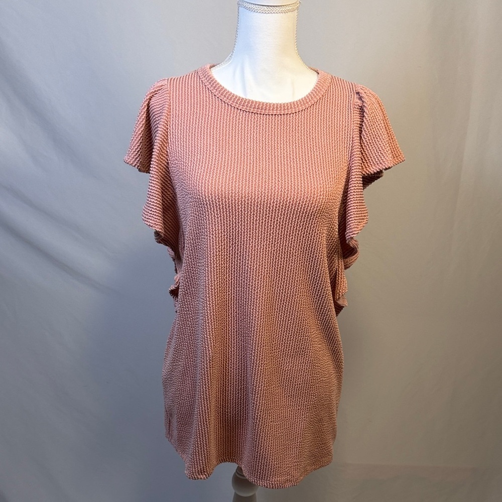 Ruffle Sleeve Blouse in Soft Pink Size Small